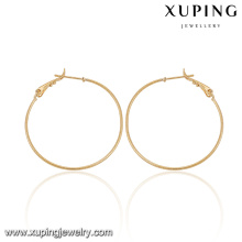 Pendientes de aro populares de la moda de la joyería 92077-Xuping con oro plateado